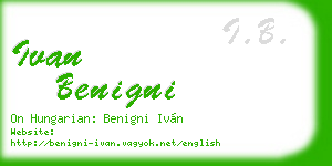 ivan benigni business card